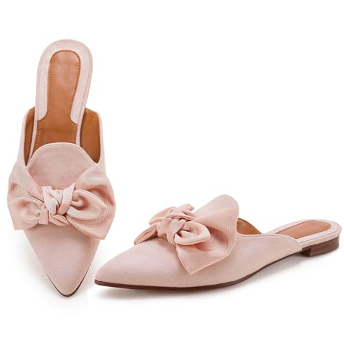 Image of Rilista Mules for Women Slip On Comfortable Pointed Toe Womens Loafers Women's Flats for Women's Mules & Clogs