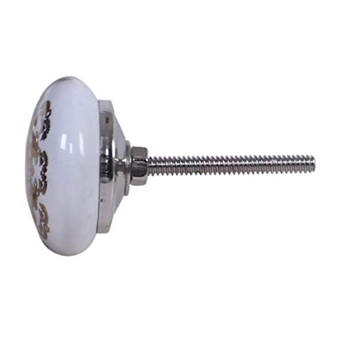 Devik Decor Ceramic Door Knobs - Vintage Gold & White Antique Drawer Knobs, Home Decor Hardware, Ceramic Pulls For Home & Kitchen, Decorative Room (8) #TOP1