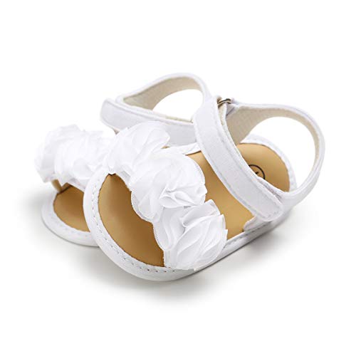 Image of HsdsBebe Baby Girls Sandals Bohemia Flower Bow Soft Sole Toddler First Walkers Beach Summer Shoes