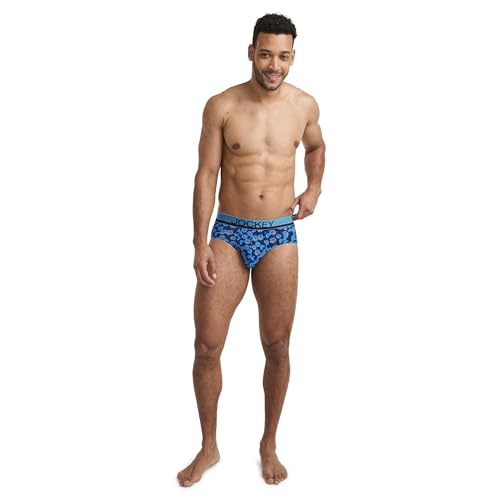 Jockey Men's Underwear True Style Brief - 3 Pack, Blooming Floral/Ocean Surf/Mystery Stripe, 2XL4