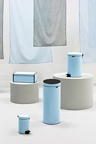 Image of Brabantia 8 Gal Kitchen Touch Trash Can New (Dreamy Blue) Removable Lid, Soft-Touch Open, Garbage Can + Bags