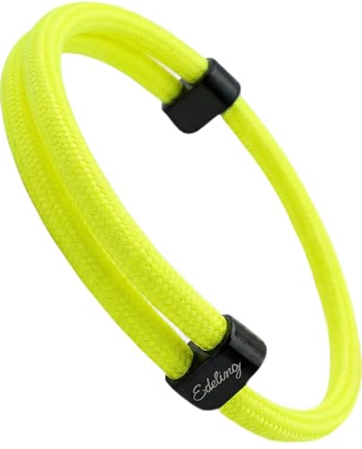 Paracord Armband Herren & Damen - Minimalistisch, Surfer, Outdoor & Segeltau Style - verstellbare Armbänder für Männer, Frauen, Pärchen, Jungs, Mädchen - Surferarmband, Stoff (neon)