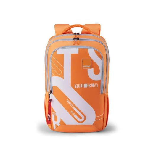 Image of American Tourister Sest 3.0 Style 01 | 29.5L Backpack | School Bag | 3 Compartments | School Backpack for Girls and Boys | Spacious Interiors | Orange | 1 Yr Global Warranty