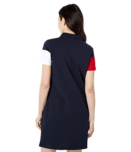 Tommy Hilfiger Women's Short Sleeve Collared Polo Dress, Sky Capt, Large #TOP1