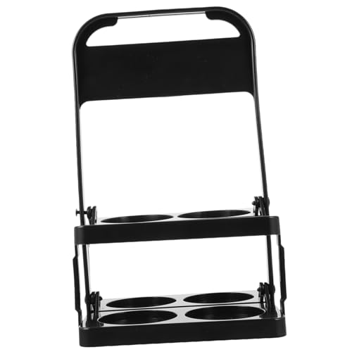 SOPOTUTU Cesta De Cerveza Plegable Negra Asa, Portabotellas Portátil De Plástico Resistente, Soporte para Botellas De Cerveza y Vino para Uso Hogar y Fiestas, 1 Unidad