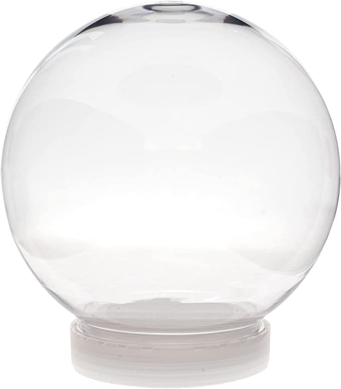 DIY Snow Globe Water Globe, Clear Plastic with Screw Off Cap Great