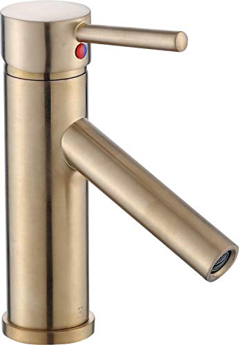 Derengge F-509A-CS Single Handle Bathroom Sink Faucet,1 Hole Installation, Meets cUPC NSF 61-9 AB1953, Brushed Gold Finished