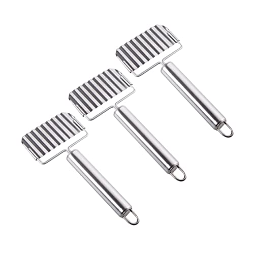 Set Cuchillos Papa Ondulados 3 Piezas Acero Inox