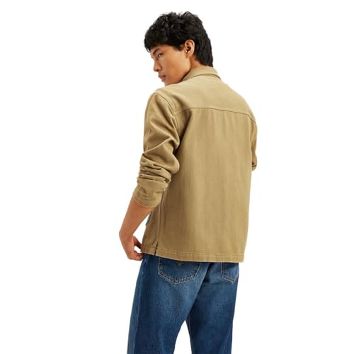 Image of Men's Patchwork Khaki Shacket