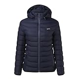 [veolaimy] 電熱ジャケット メンズ レディース ヒートジャケット 21箇所発熱 4エリア独立スイッチ 電熱服 USB加熱 速暖 保温 ダウンジャケット フード付き 防風 暖かい 中綿ジャケット 無地 カジュアル スキー バイク アウトドア 作業着(ブルー,5XL)