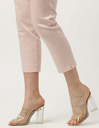 Image of Marks & Spencer Womens Cotton Mix Slim Fit Cropped Trouser (L), Pink