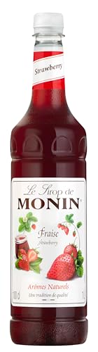 MONIN Premium Strawberry Syrup 1L for Cocktails & Mocktails Vegan-Friendly