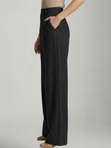 Image of Leriya Fashion Women Relaxed Fit Wide Leg Trousers | Malai Cottage Clip Closure Wide Leg Pants for Women | Casual Straight Lounge Pants with Pockets | Stylish Everyday Office Outfit Bottom Pant