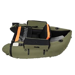 Fishing Floating Seat Inflatable Fishing Float Tube Kit Portable Outdoor Inflatable Fishing Boat with Adjustable Backrest, Paddle, Pump, Tool Accessories, 286.6LBS Load Capacity