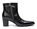 Santimon Mens Boots Casual Patent Leather Chelsea Dress Boots Zipper on Side Mid Calf Boots for Men Black-B 10