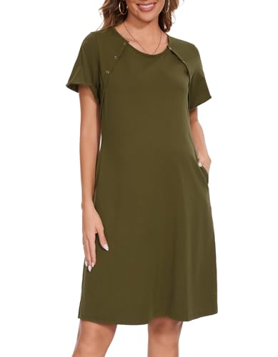 Sosolism Damen 3 in 1 Stillen Entbindung Labor Krankenhaus Nachthemden...