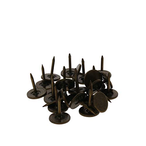 150 piezas de clavos para tapicería, cabeza plana, decoración de muebles, sofá, cabecero, tono bronce, 150 unidades Aicosineg