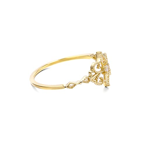 10K 14K Victorian Filigree Ring Moissanite Diamonds Art Deco Antique Edwardian Lace Vintage Style Promise Anniversary Engagement Wedding Band #TOP3