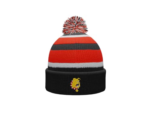 Sport Your Gear Ferris State Bulldogs Prime Cuffed Fold Over Pom Pom Winter Knit Beanie