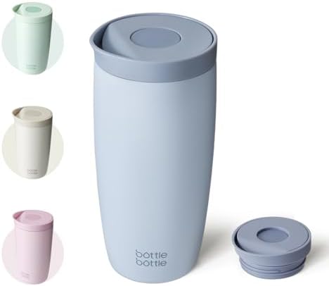 BOTTLE BOTTLE Thermobecher 500ml To Go – Premium Isolierbecher aus Edelstahl, auslaufsicher, BPA-frei, Quick-Press-Verschluss, doppelwandig, hält Getränke lange heiß & kalt (Blau)
