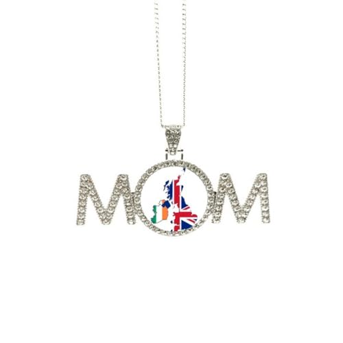 Collier carte de l'Irlande avec pendentif Union Jack - Bijou pour femme