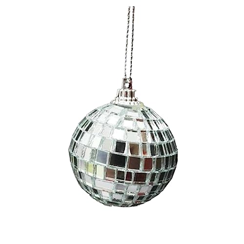 Bola espejada plateada para fiestas, bodas y festivales, decoración para pisos de baile y luces de escenario, 1 unidad miniatura 7