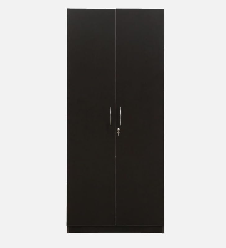 Image of Mintwud Pepperfry Engineered Wood Amber Wardrobe with 2 Doors Storage and Hanging Rod | Wooden Almirah for Living Room Bedroom Furniture | Storage Organizer Cabinet Cupboard for Clothes (Wenge Finish)