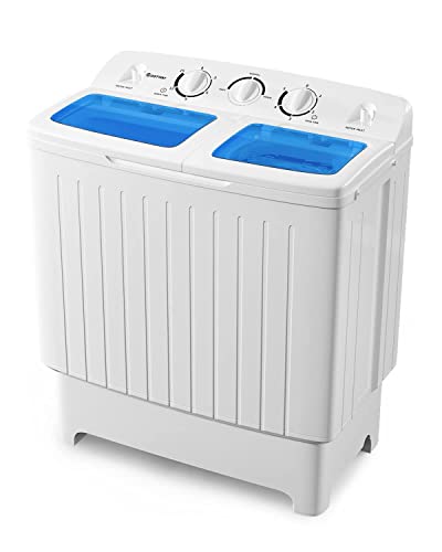 ARLIME Portable Washing Machine, Twin Tub Compact Laundry Washer with Built-in Gravity Drain, 20 lbs Capacity, 12 lbs Washing & 8 lbs Spinning, Washer & Spinner Combo for Home, Apartments, Dorms & RVs
