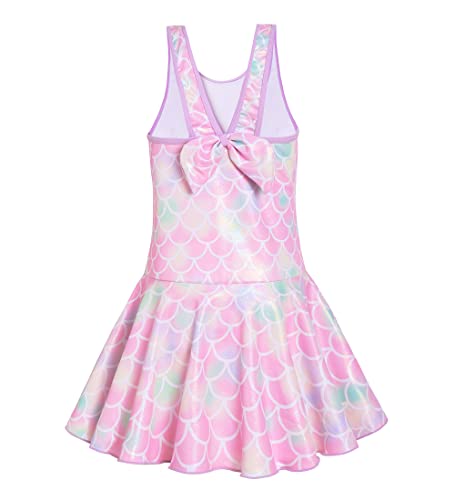 Image of Girls One Piece Rainbow Unicorn Swimsuit Stars Print Swimwear Bathing Suit