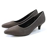 [アミアミ] 累計16万4019足突破 走れるパンプス 5cmヒール パンプス レディース 歩きやすい 痛くない CX2500 (37(23.5cm～24.0cm), グレー(スエード))