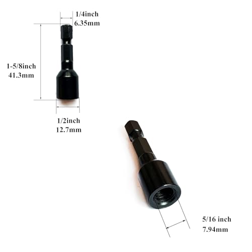 Image of 5 /16 inch-18 Hanger Bolt Driver Double Headed Wood Screws Fully All Threaded Rod Threaded Insert Hexagon Head Drill Driver Bits