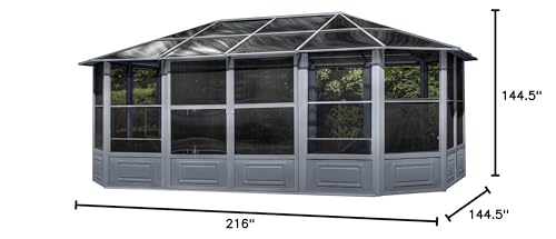 Gazebo Penguin Florence Solarium 12 Ft. x 18 Ft. in Slate
