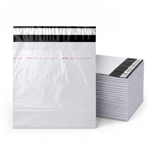 Image of BonKaso Poly Courier Bags 8x10 Inches with POD Sleeve | 55 Micron Tamper Proof & Waterproof Plastic Packaging Envelopes for Shipping, Delivery & E-commerce Use - Pack of 200