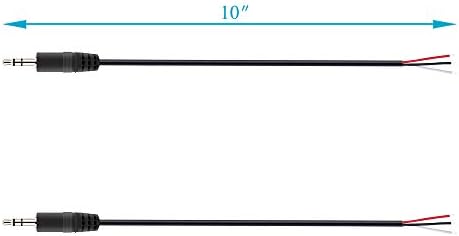 Fancasee (2 Pack) Replacement 2.5mm Male Plug to Bare Wire Open End TRS 3 Pole Stereo 2.5mm Plug Jack Connector Audio Cable for Headphone Headset Earphone Cable Repair