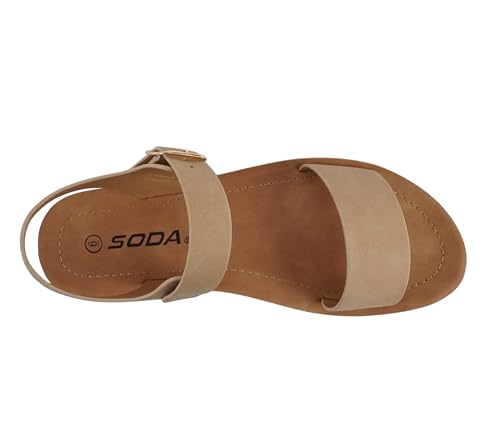 Image of Soda PLENTY ~ Women's Strappy Ankle Wrap Buckle Fashion Flat Sandals
