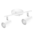 BoostArea LED 2 Light Track Lighting Kit,2 Way Modern Ceiling Spot Lighting,Flexibly Rotatable Light Head for Kitchen, Living Room, Bedroom, White,GU10 Bulb Not Included