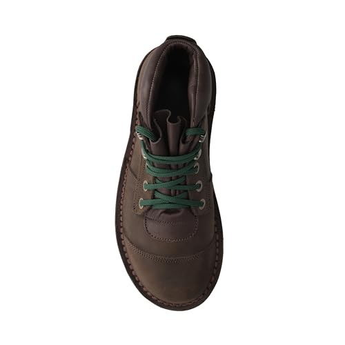 JIM GREEN Men's African Ranger Barefoot Boots Lace-Up Water Resistant Full Grain Leather Work or Hiking Boot (Houston Brown, 11.5)