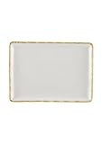 LOT PRATIQUE: Ensemble de 4 assiettes identiques en porcelaine de qualité supérieure avec résistance aux chocs thermiques