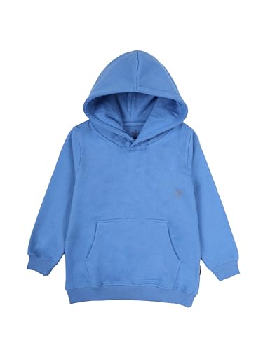 Image of KiddoPanti Unisex Solid Pullover Hooded Fleece Sweatshrit | Cotton Poly Fleece Fabric | Waist Length, Full Sleeve Hoodie | 2 Kangaroo Pockets | Winter Wear for Boys & Girls