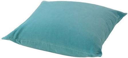 Ikea Sanela Turquoise Cushion Throw Pillow Cover Velvet Cotton 20 X 20" with Zipper