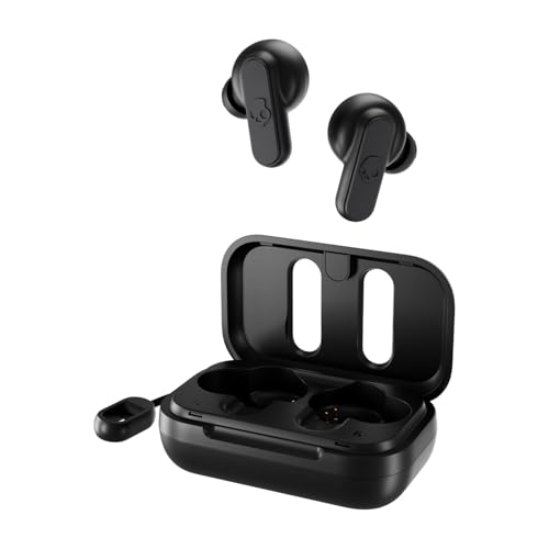 Image of Skullcandy Dime 2 Wireless Earbuds,Bluetooth Headphones,Noise Isolating Fit,Up to 12 Hours Battery,Microphone for iPhone Android,Easy Carry with Integrated Lanyard - True Black,(Pack of 2)