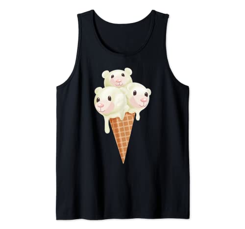Lindo helado de oso polar | Divertido regalo para amante de postres congelados Camiseta sin Mangas