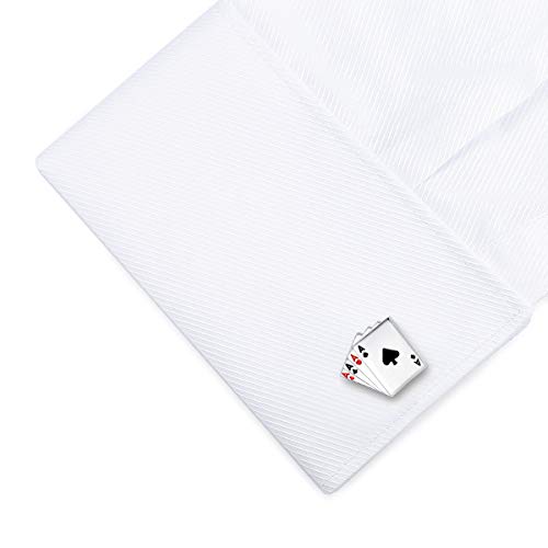 HONEY BEAR Mancuernas de poker para hombres en acero miniatura 4