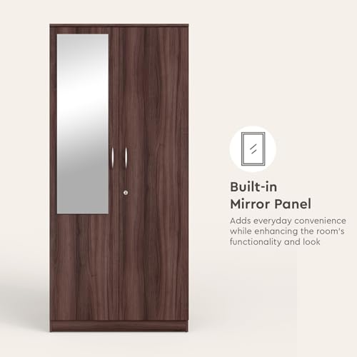 Image of Interio by Godrej Wardrobe, EWA 2-Door Engineered Wood Wardrobe with Mirror