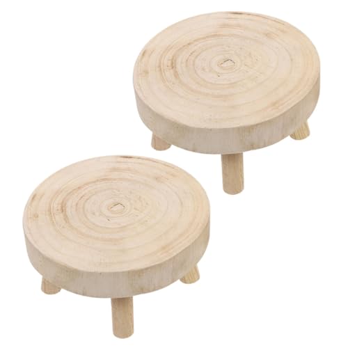 Milisten 2 Piezas Soporte de Plantas de Madera para Macetas Estante Decorativo para Plantas Suculentas Soporte Portátil para Interior y Exterior Diseño Estilo para Jardín y