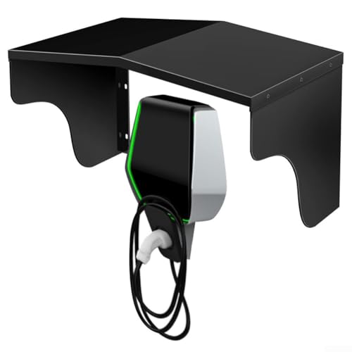 Allthingstore Cubierta protectora de techo para estación de carga de coche, protección contra la intemperie, cubierta de caja de carga montada en la pared, 11 x 17.3 x 11 pulgadas, color negro con