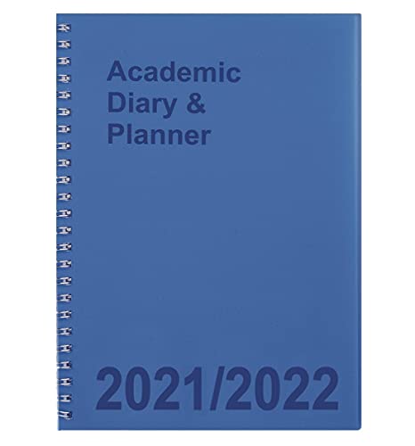 2019-2020 Agenda scolaire journalier hebdomadaire mensuel et annuel - Rose, bleu, violet et noir spirale A5 bleu Cover