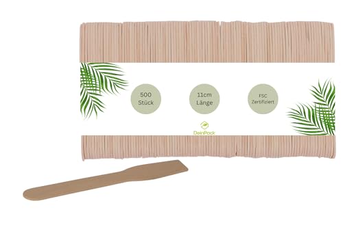 DeinPack 500 Eislöffel Birke 9,6 cm | biologisch abbaubar | Nachhaltiges Besteck | Einwegbesteck | Holzbesteck