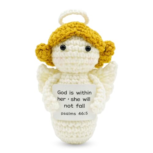 Crochet Angel Figurine, God Is Within Her She Will Not