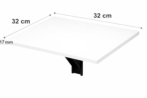 Image of Enigmatic Woodworks Wall Mounted Folding Study Table | Space Saving Foldable Laptop Desk for Home & Office | Engineered Wood Wall Mount Table (White, 32 * 32 cm)